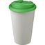 Americano® Eco 350 ml recycelter Becher mit auslaufsicherem Deckel (grün, weiss) (Art.-Nr. CA023619)