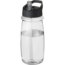 H2O Active® Pulse 600 ml Sportflasche mit Ausgussdeckel (transparent, schwarz) (Art.-Nr. CA026405)