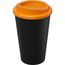 Americano® Eco 350 ml recycelter Becher (schwarz, orange) (Art.-Nr. CA030164)