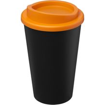 Americano® Eco 350 ml recycelter Becher (schwarz, orange) (Art.-Nr. CA030164)