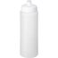 Baseline® Plus grip 750 ml Sportflasche mit Sportdeckel (transparent, weiss) (Art.-Nr. CA042182)