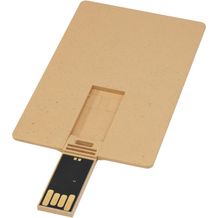 Rechteckiger, ausklappbarer USB-Stick in Kreditkarten-Format (Kraftpapier) (Art.-Nr. CA094844)