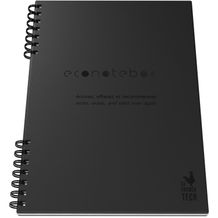 EcoNotebook NA4 wiederverwendbares Notizbuch mit PU-Ledercover (Schwarz) (Art.-Nr. CA101266)