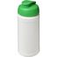 Baseline 500 ml recycelte Sportflasche mit Klappdeckel (weiss, grün) (Art.-Nr. CA104437)