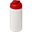 Baseline® Plus 500 ml Sportflasche mit Klappdeckel (weiss, rot) (Art.-Nr. CA112320)