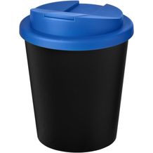 Americano® Espresso Eco 250 ml recycelter Isolierbecher mit auslaufsicherem Deckel (schwarz, mittelblau) (Art.-Nr. CA113637)