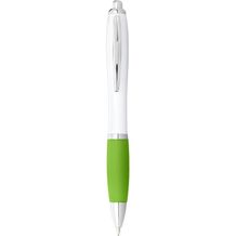 Nash Kugelschreiber weiß mit farbigem Griff (weiss, limone) (Art.-Nr. CA130217)