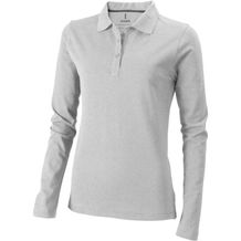 Oakville Langarm Poloshirt für Damen (grau meliert) (Art.-Nr. CA133049)
