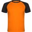 Indianapolis T-Shirt Unisex aus recyceltem Material (Fluor Orange, schwarz) (Art.-Nr. CA135043)