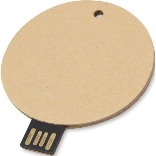 USB-Stick 2.0 rund aus recyceltem Papier (Art.-Nr. CA135702) - Der USB-Stick 2.0 mit rundem Design aus...
