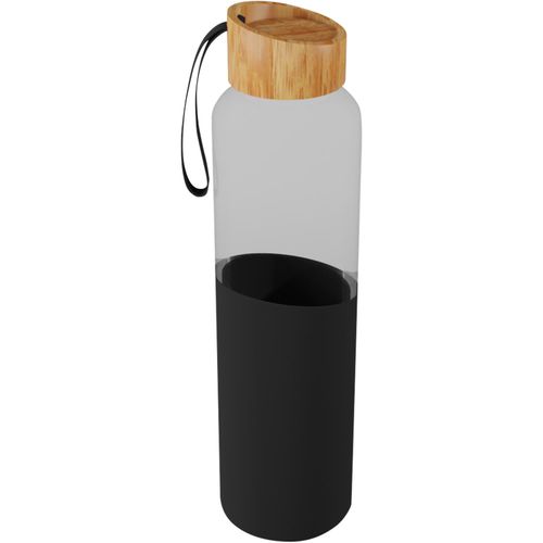 SCX.design D21 550 ml Borosilikat Glasflasche mit recycelter Silikonhülle und Bambusdeckel (Art.-Nr. CA145977) - Flasche aus Borosilikatglas mit Bambusde...