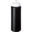 Baseline® Plus grip 750 ml Sportflasche mit Sportdeckel (schwarz, weiss) (Art.-Nr. CA147365)