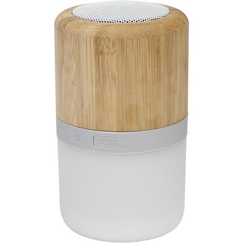Aurea Bluetooth® Lautsprecher aus Bambus mit Licht (Art.-Nr. CA159025) - Der 350 mAh Bluetooth® Lautspreche...