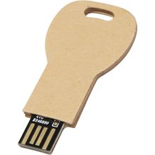 Schlüssel USB-Stick 2.0 aus recyceltem Papier (Kraftpapier) (Art.-Nr. CA168263)