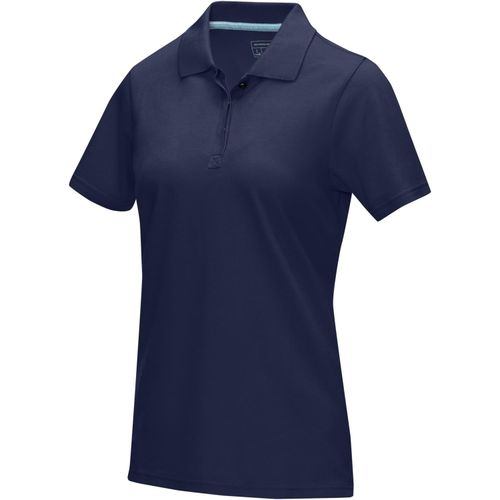 Graphite Poloshirt aus GOTS-zertifizierter Bio-Baumwolle für Damen (Art.-Nr. CA174067) - Das kurzärmelige GOTS-Bio-Polo für Dam...