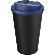 Americano® Eco 350 ml recycelter Becher mit auslaufsicherem Deckel (blau, schwarz) (Art.-Nr. CA203772)