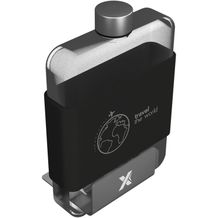 SCX.design D20 450 ml flache Tritan Wasserflasche mit Silikonhülle (metal, schwarz) (Art.-Nr. CA209103)