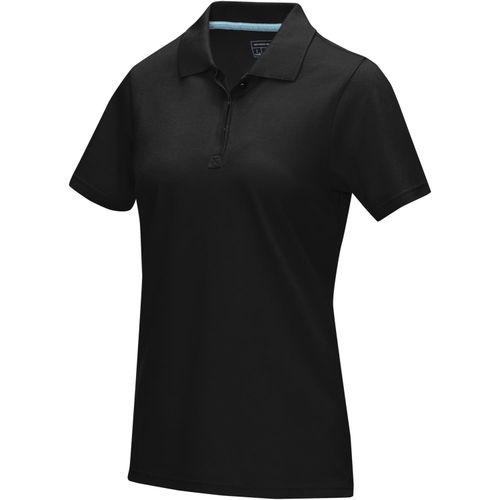Graphite Poloshirt aus GOTS-zertifizierter Bio-Baumwolle für Damen (Art.-Nr. CA212678) - Das kurzärmelige GOTS-Bio-Polo für Dam...