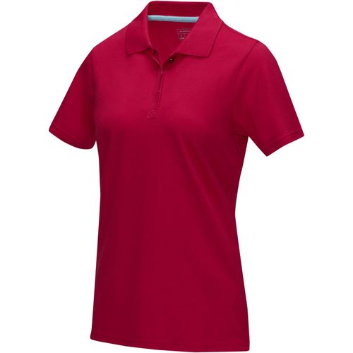 Graphite Poloshirt aus GOTS-zertifizierter Bio-Baumwolle für Damen (Art.-Nr. CA220683) - Das kurzärmelige GOTS-Bio-Polo für Dam...