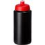Baseline® Plus grip 500 ml Sportflasche mit Sportdeckel (schwarz, rot) (Art.-Nr. CA227504)