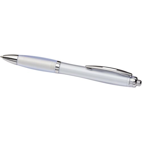 Curvy ballpoint pen with frosted barrel and grip (Art.-Nr. CA229666) - Ballpoint pen with click action mechanis...