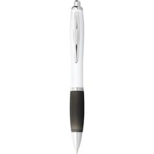 Nash Kugelschreiber weiß mit farbigem Griff (weiss, schwarz) (Art.-Nr. CA236333)