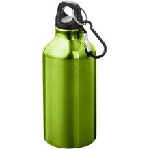 Oregon 400 ml RCS-zertifizierte Trinkflasche aus recyceltem Aluminium mit Karabinerhaken (apfelgrün) (Art.-Nr. CA243419)