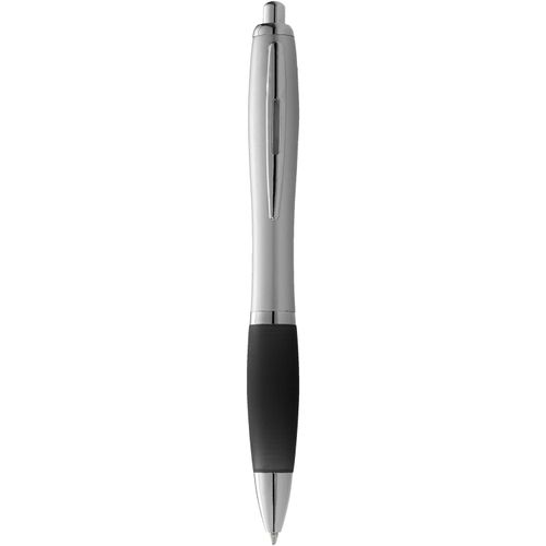 Nash Kugelschreiber silbern mit farbigem Griff (Art.-Nr. CA247972) - Kugelschreiber mit Klickmechanismus und...