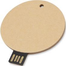 USB-Stick 2.0 rund aus recyceltem Papier (Kraftpapier) (Art.-Nr. CA284395)