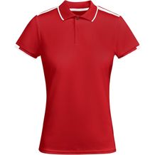 Tamil Sport Poloshirt für Damen (rot, weiss) (Art.-Nr. CA301070)