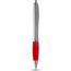 Nash Kugelschreiber silbern mit farbigem Griff (silber, rot) (Art.-Nr. CA301621)