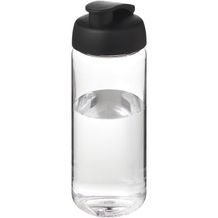 H2O Active® Octave Tritan 600-ml-Sportflasche mit Klappdeckel (transparent klar, schwarz) (Art.-Nr. CA305020)