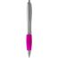 Nash Kugelschreiber silbern mit farbigem Griff (silber, rosa) (Art.-Nr. CA314913)
