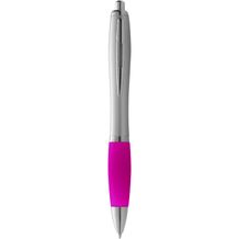 Nash Kugelschreiber silbern mit farbigem Griff (silber, rosa) (Art.-Nr. CA314913)