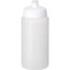 Baseline® Plus grip 500 ml Sportflasche mit Sportdeckel (transparent, weiss) (Art.-Nr. CA321246)