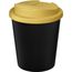 Americano® Espresso Eco 250 ml recycelter Isolierbecher mit auslaufsicherem Deckel (schwarz, gelb) (Art.-Nr. CA325822)