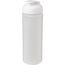 Baseline® Plus grip 750 ml Sportflasche mit Klappdeckel (transparent, weiss) (Art.-Nr. CA335155)