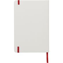 Spectrum weißes A5 Notizbuch mit farbigem Gummiband (weiß, rot) (Art.-Nr. CA340462)