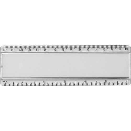 Ellison 15 cm Kunststofflineal mit Papiereinlage (Art.-Nr. CA344355) - Kunststoff Lineal mit Papiereinsatz und...