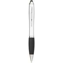 Nash Stylus Kugelschreiber farbig mit schwarzem Griff (silber, schwarz) (Art.-Nr. CA344455)