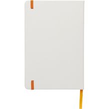 Spectrum weißes A5 Notizbuch mit farbigem Gummiband (weiß / orange) (Art.-Nr. CA350970)