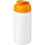 Baseline® Plus grip 500 ml Sportflasche mit Klappdeckel (weiss, orange) (Art.-Nr. CA363032)