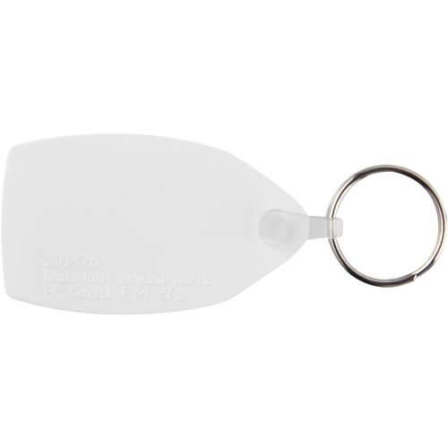 Tait rechteckiger Schlüsselanhänger aus recyceltem Material (Art.-Nr. CA371578) - Weißer, rechteckiger Schlüsselanhänge...