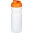 Baseline® Plus 650 ml Sportflasche mit Klappdeckel (weiss, orange) (Art.-Nr. CA393738)
