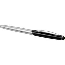 Geneva Stylus Kugelschreiber- und Tintenrollerset (silber / schwarz) (Art.-Nr. CA399573)