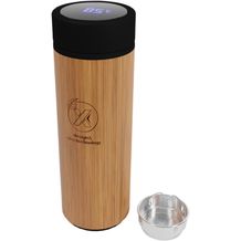 SCX.design D11 500 ml Smart Flasche aus Bambus mit Leuchtlogo (holz) (Art.-Nr. CA405292)