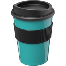 Americano® Medio 300 ml Becher mit Schutzring (aquablau, schwarz) (Art.-Nr. CA416013)