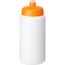 Baseline® Plus grip 500 ml Sportflasche mit Sportdeckel (weiss, orange) (Art.-Nr. CA424775)