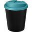 Americano® Espresso Eco 250 ml recycelter Isolierbecher mit auslaufsicherem Deckel (schwarz, aquablau) (Art.-Nr. CA441233)