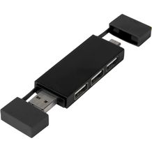 Mulan doppelter USB 2.0-Hub (Schwarz) (Art.-Nr. CA444512)
